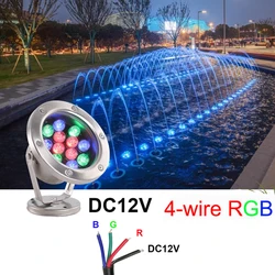 Led fountain light 6w 9w18w Led Pool Light Free DC12V/24V LED Underwater Lights Fountains Waterproof Ip68 Swimming Pool Lamp