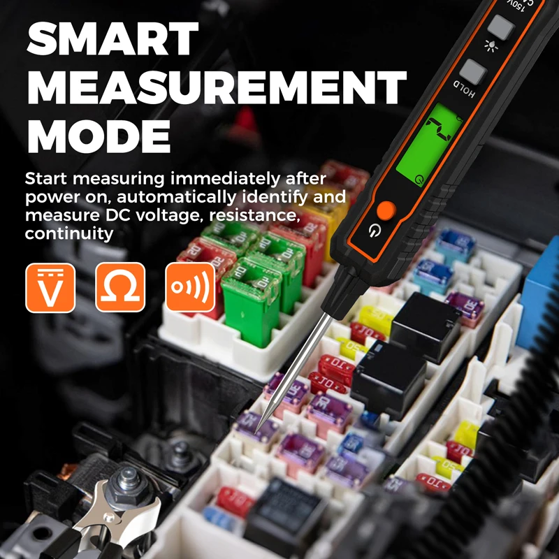 VT01A DC 100V Car Voltage Detector Pen Non-Contact Adjustable DC Voltage Backlight Tester Car Fault Maintenance Circuit Test Pen