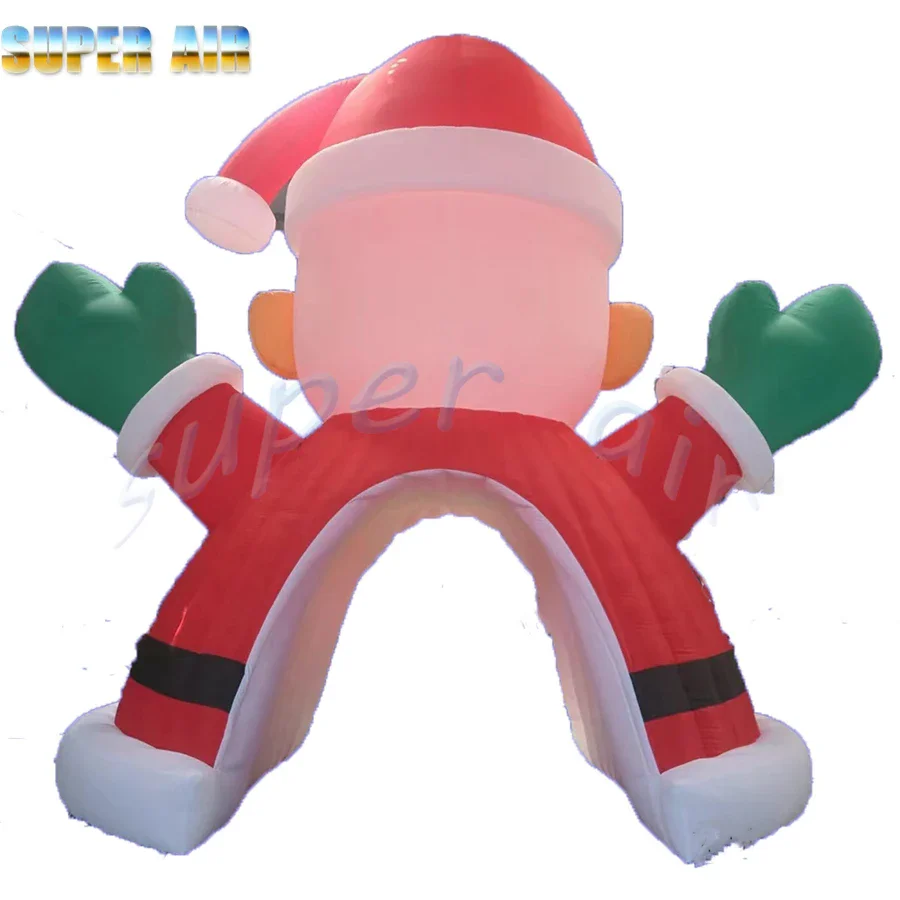 Barraca inflável de arco de Papai Noel com decoração de Natal de boa qualidade para crianças brincando