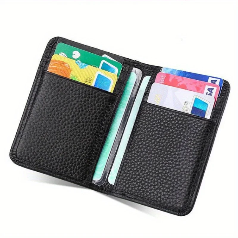 Men's Minimalism PU Leather Credit Card Wallet, Men's Fashion Soft Thin ID Card Holder, Slim Small Business Cards Cases Holder