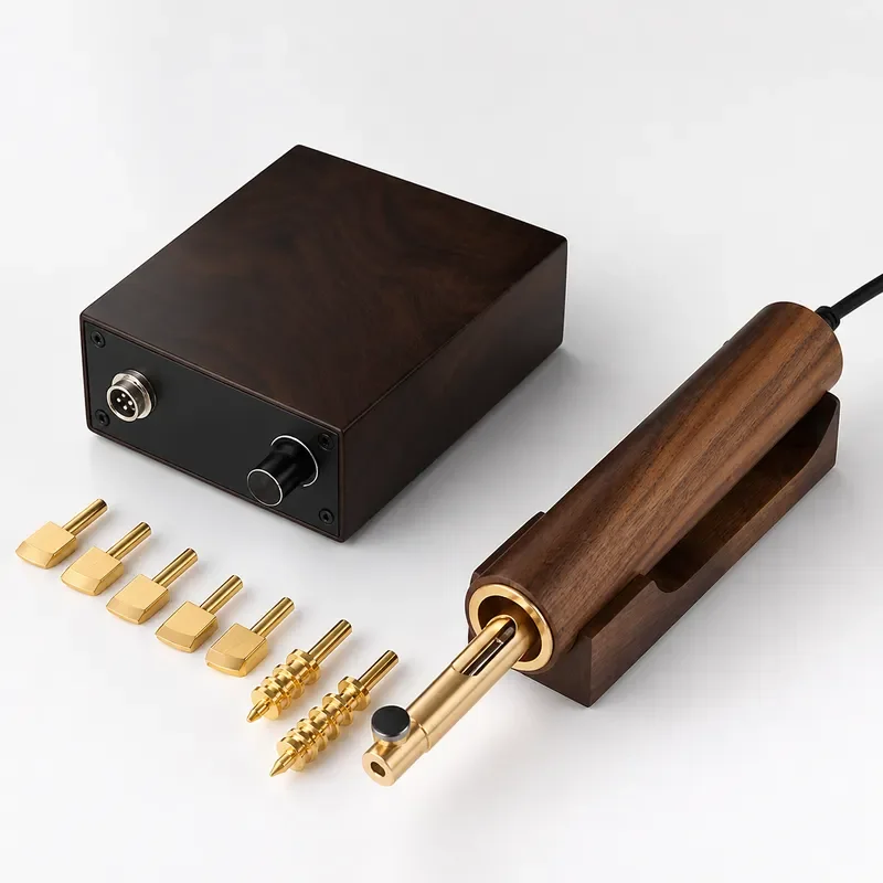 220V Electronic Hot Leather Edge Creaser Machine Brass Stamp Heater Grooving Iron Edge Sealing Tools Leathercraft Stamping