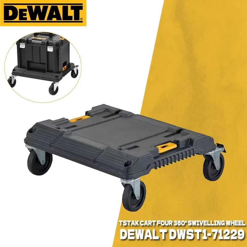 DEWALT DWST1-71229 TSTAK CART 360° Swivelling 4 Wheels Trolley Wheeled Carrier Mobile Storage Box DWST1-71229-23 TSTAK Tool Cart