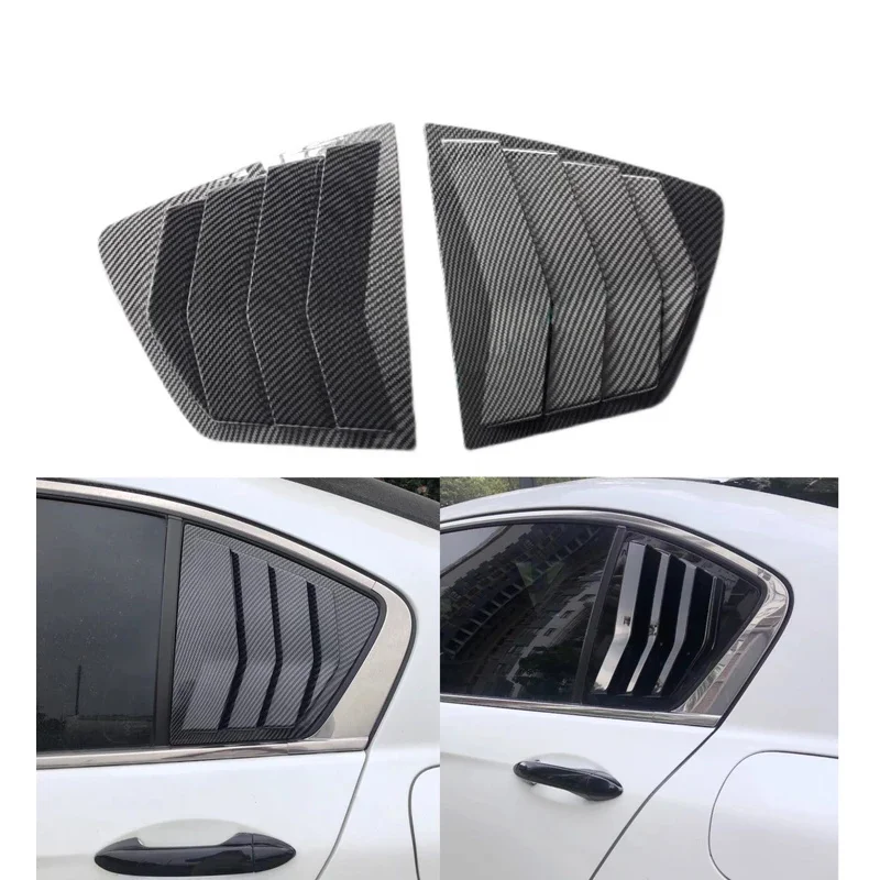 For Honda Accord 9th Sedan 2014-2017 Car Rear Louver Window Side Shutter Cover Trim Sticker Vent Scoop ABS