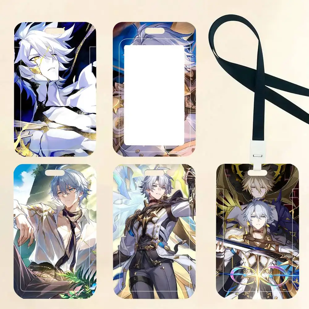 Honkai Star Rail Phainon Game ID Card Holder Neck Strap Pendant Door Badge Holder Lanyards Keychain Work Credential Case Gift