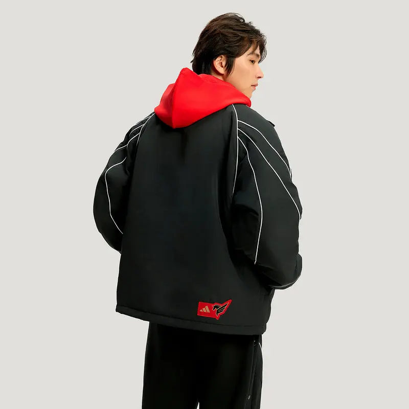 Adidas Double-sided Cotton-padded Basketball Jacket 26 Spring Men's Hooded Cotton-padded Jacket KT0618
