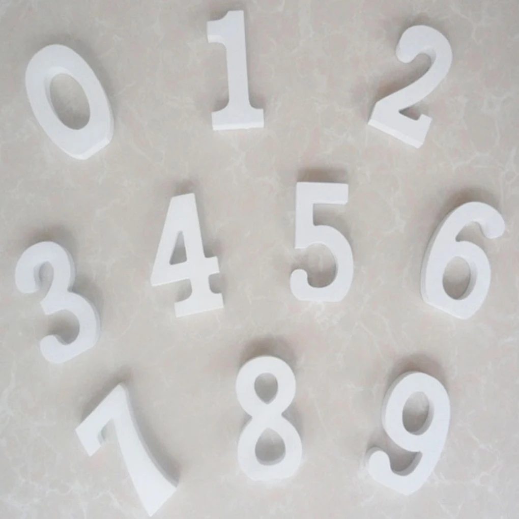 

10x White Unfinished Wood Number Own Unique Crafts And Home Decor Vintage Wooden Numbers