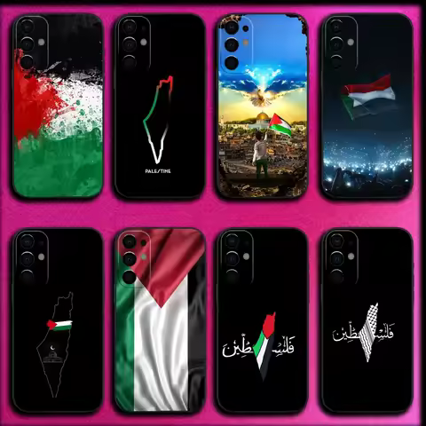 P-Palestine-es-F-Flag MAP Phone Case For Samsung S25,S24,S21,S22,S23,S30,Ultra,S20,Plus,Fe,Lite,Note,10,9,5G Black Cover