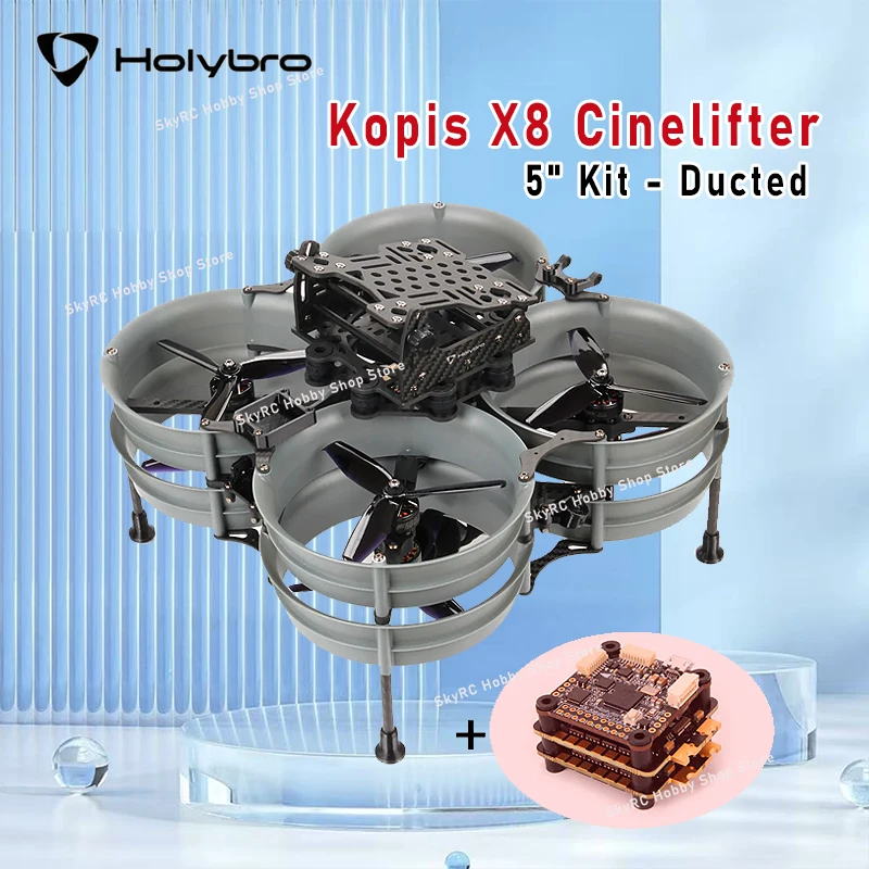 

Holybro Kopis X8 Cinelifter 5”- Ducted FPV Frame ARF PNP с полетным контроллером Kakute H7, ESC Tekko32 F4 4в1 50A, мотором F60 KV1750 и пропеллером 5055S-3