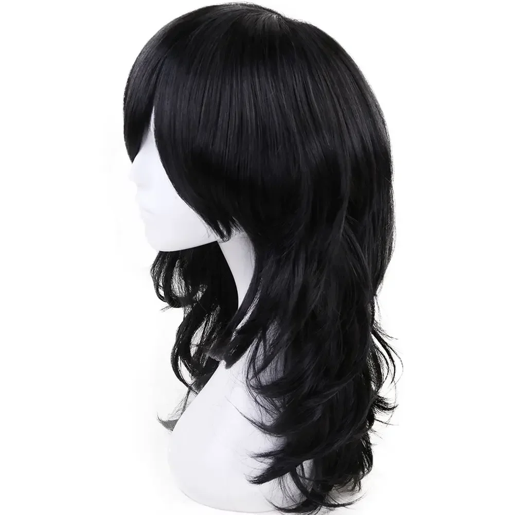 

Синтетический длинный костюм для косплея, perruque noire pour femmes et hommes, perruque habillée pour dessin animé Ani