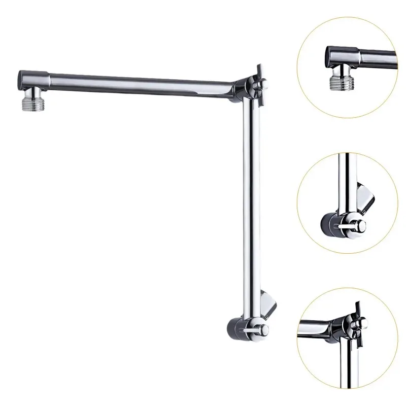 

Shower Head Top Spray Arm Set Shower Extension Arm Adjustable Bend Extension Arm, Adjust Height/Angle