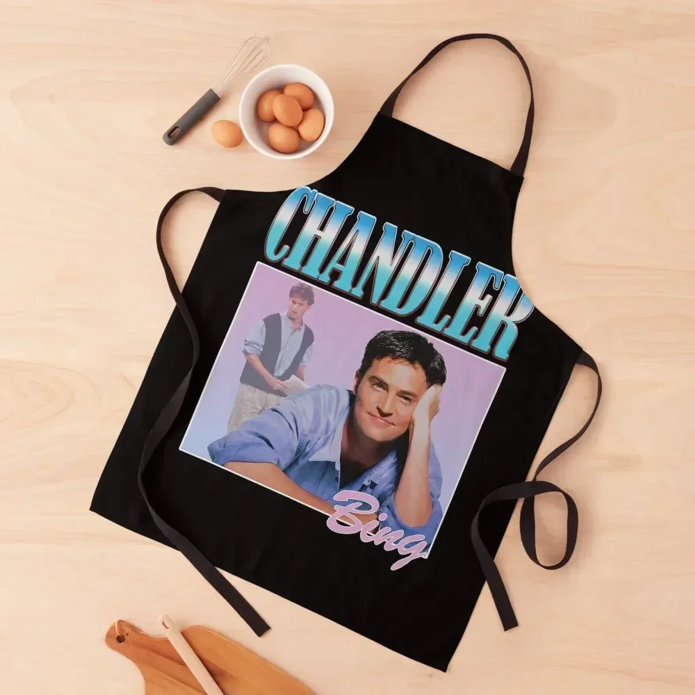 Friends Movie Homage Retro Bing RIP Matthew Perry Chandler Apron Kitchens For Men Hairdressing Apron