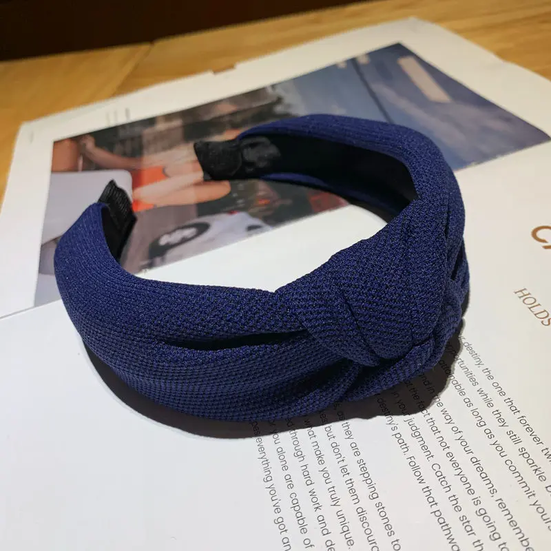 Hochwertiges Stoff-Haarband mit Knoten, breiter Kante, rutschfest, modisches Haar-Accessoire für Damen – Detail 19