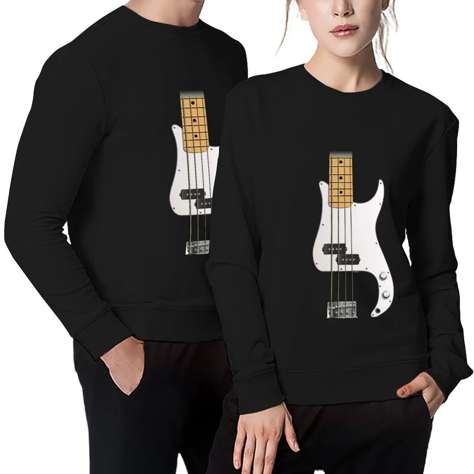 

P BASS STYLE GUITAR DIGITAL ILLUSTRATION Pullover graphic t shirts men mens clothing autumn clothes men clothing sweatshirt men