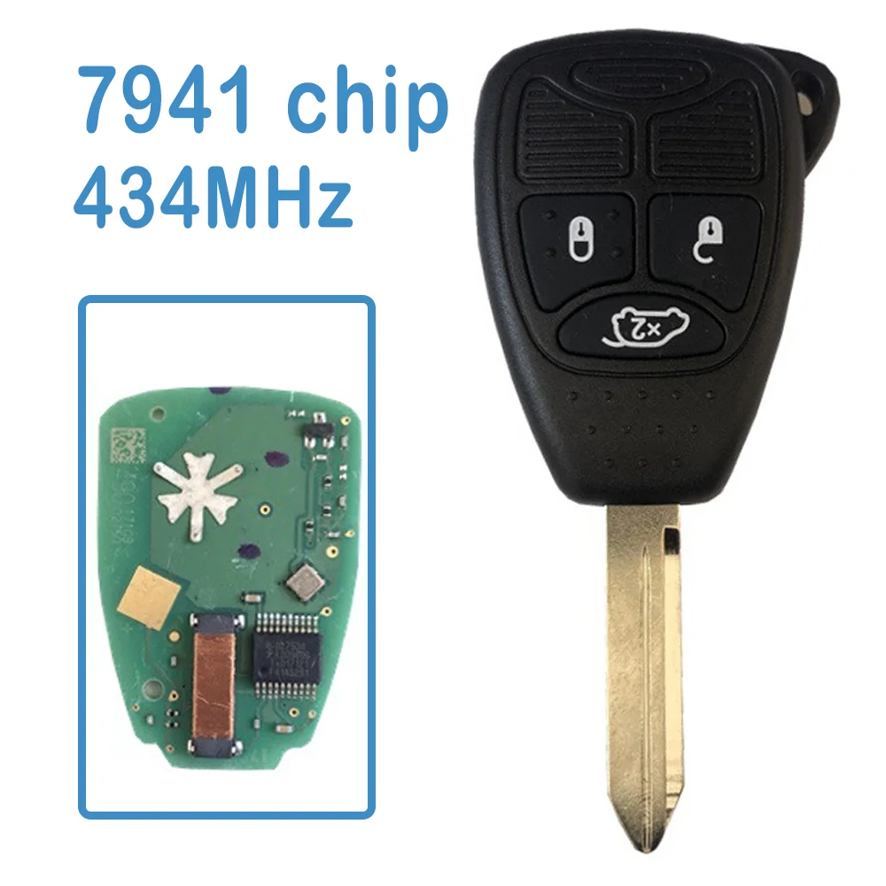 

2 Pcs/lot Auto Smart Remote 434MHz 3B 7941 Chip Replace Car Key Fob For Chrysler