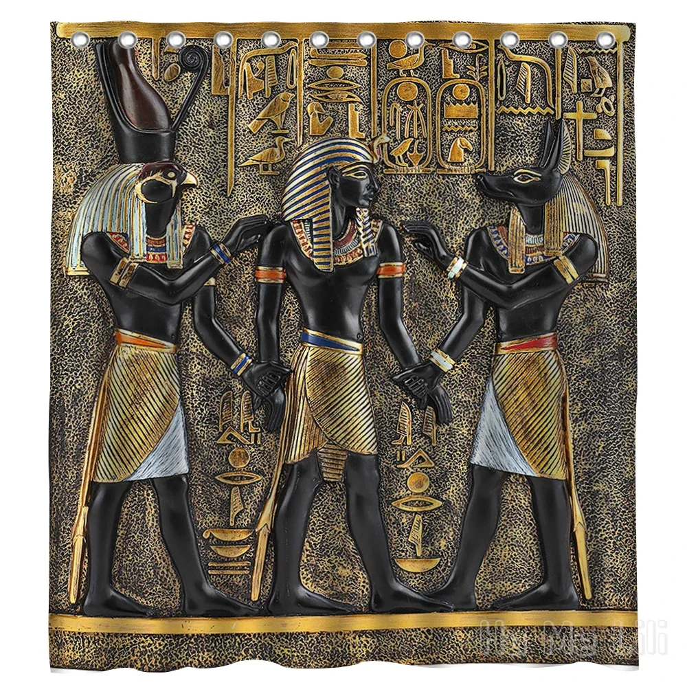 Anubis Wall Decoration Waterproof Bathroom Partition Curtain Home Accessories