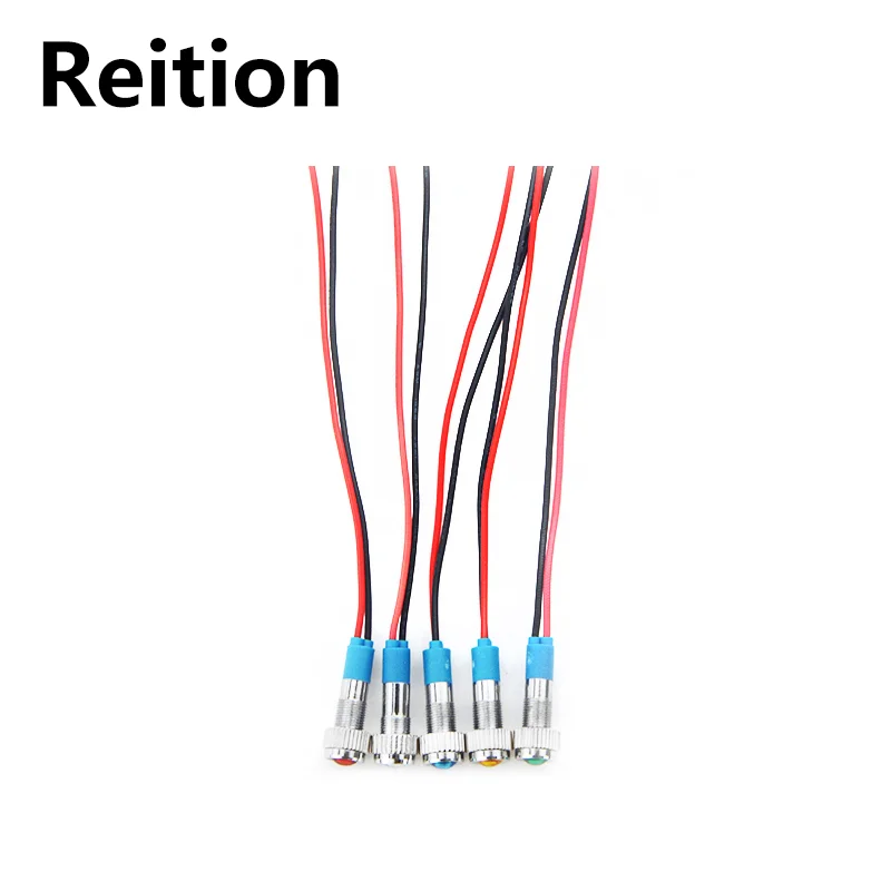 10PCS 6mm Waterproof LED Metal Indicator Pilot Light Signal Lamp 12V 24V 220V Machine Car Boat Working PC Power Free shipping