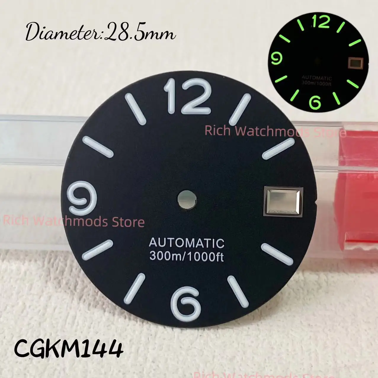 28.5mm Watch Dial For NH35/NH36/4R/7S Movement Green Luminous Dial Face Watch Dial Replacement Tools  Watch accessories No logo