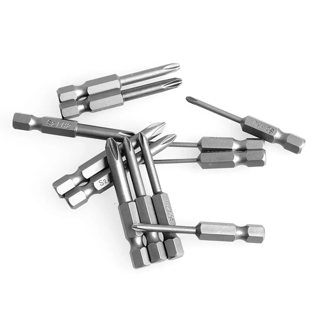 Long Lasting 12pcs Set Of Magnetic PH Cross Screwdriver Bits 1/4 Inch Hex Shank 50mm Length Made Of Alloy Steel