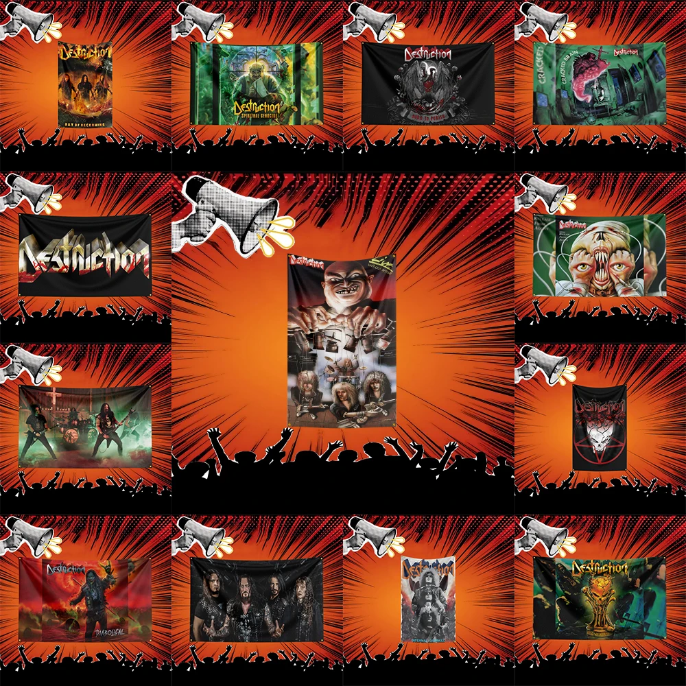 Destruction Inspired Rock Music Flag 3x5 FT Polyester Banner For Bedroom Wall Decor Music Fans Gift