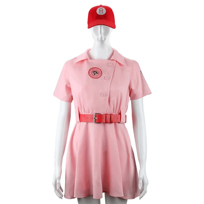 A League of Their Own Pink Dress Rockford Peaches Cosplay Costume AAGPBL Takerlama