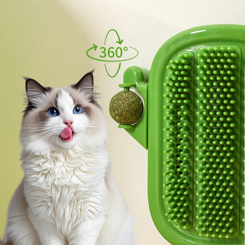 Stickable Corner Cat Scratcher with Teaser Stick and Mint Ball Soft Comfortable Grooming Massage Cat Brush Toy Mascotas Gatos view 3