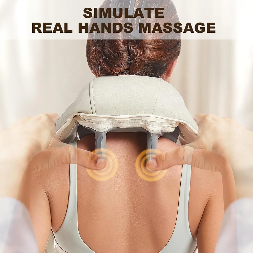 2026年発売-電気加熱式肩と首のマッサージ器、type-c充電、コードレスマッサージショール、筋肉の緩和に