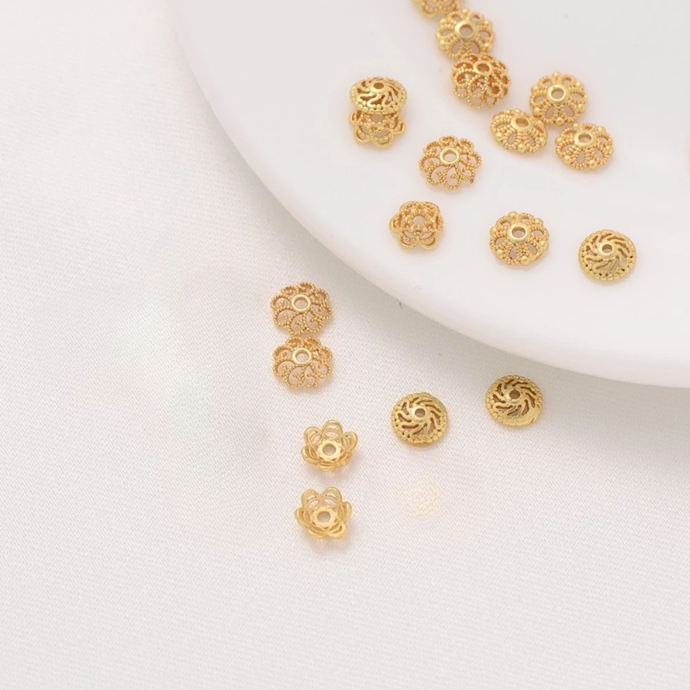 

Полая подставка для цветов из матового золота 18 карат, ювелирные аксессуары ручной работы своими руками, браслет, ситечко, прокладка, материал цветочной шляпы