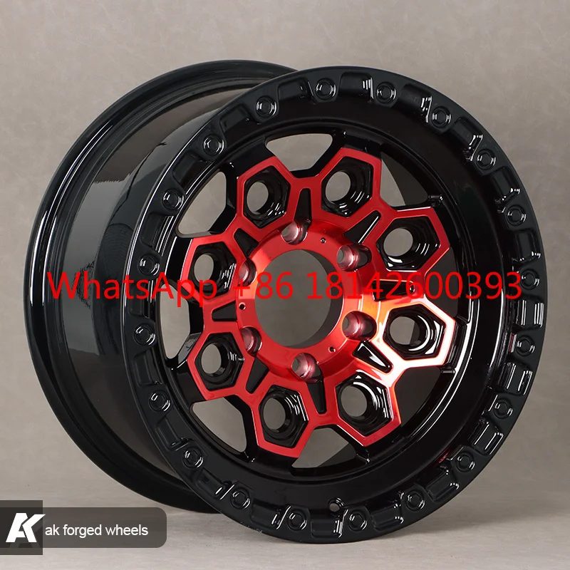 17-20 Inch Red Finished Beadlock 4x4 Offroad Custom Forged Aluminum Alloy Wheel Rims