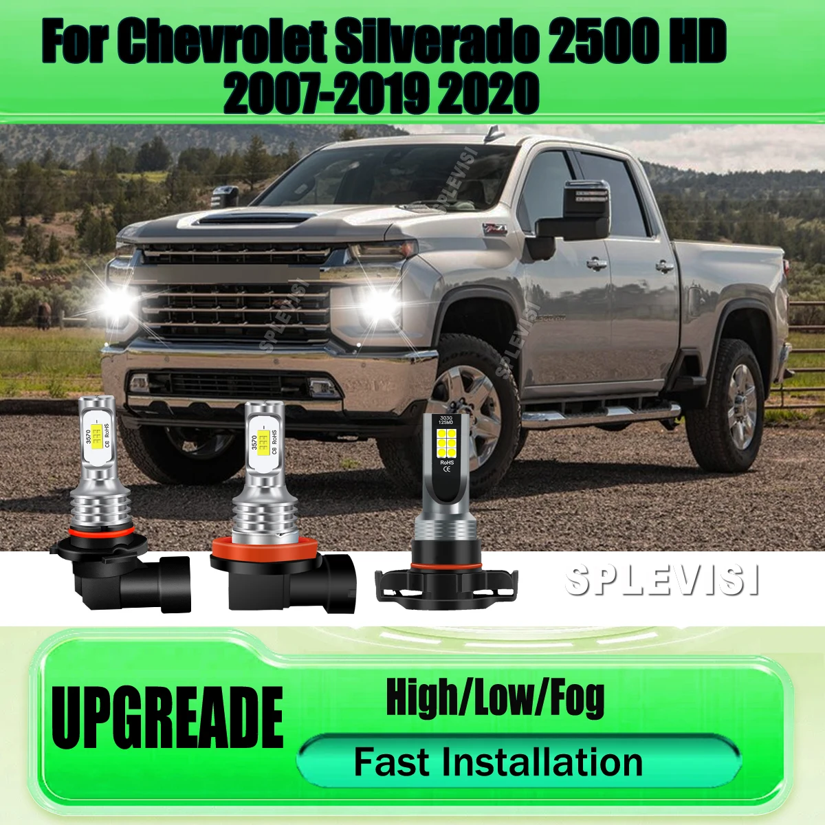 

Direct Replace Superior Lighting LED Headlight Foglights - For Chevrolet Silverado 2500 HD 2007 2008 2009 2010 2011 2012-2020