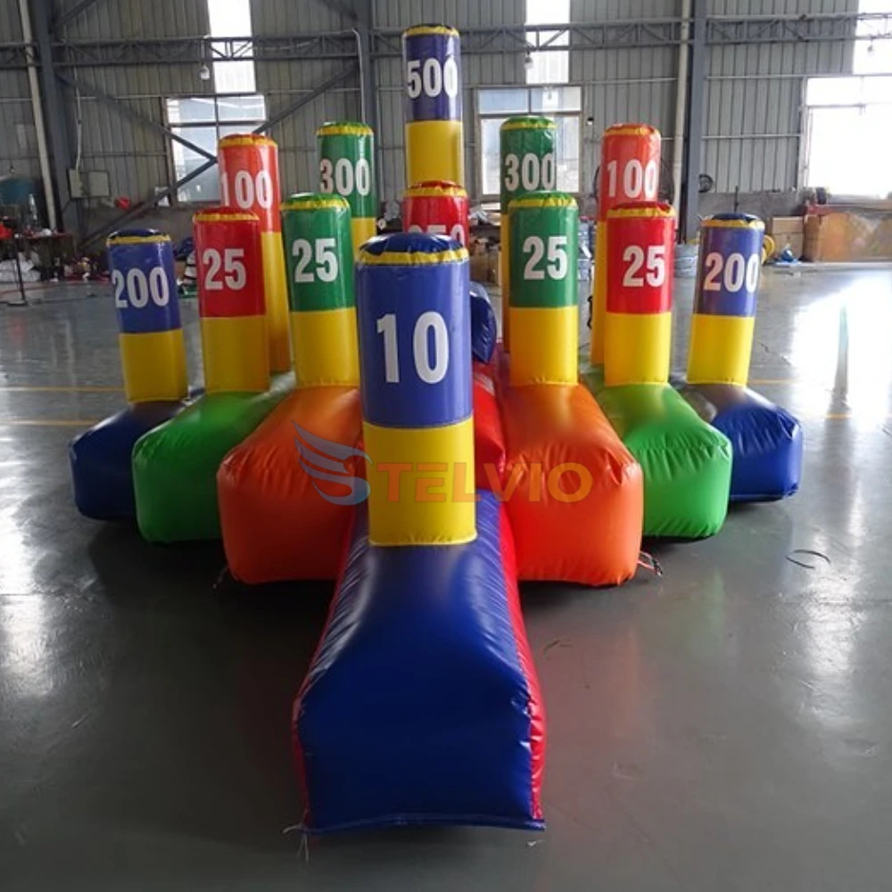 Jogos infláveis gigantes do carnaval do lance do anel, inflatables interativos para crianças e adultos