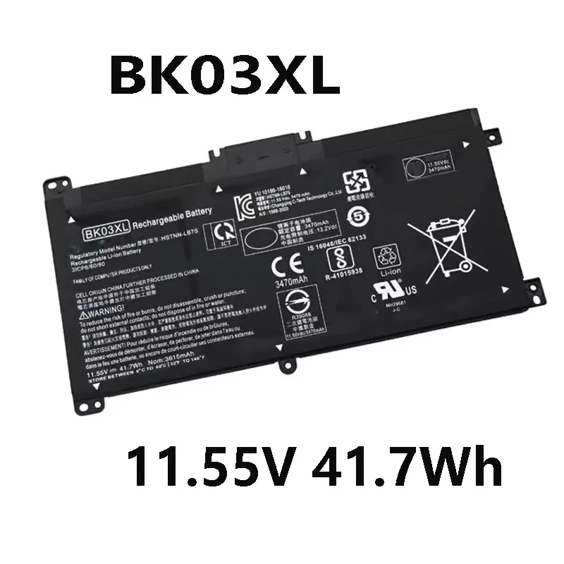 

BK03XL 11,55 В 41,7 Втч аккумулятор для ноутбука HP Pavilion x360 916811-855 HSTNN-LB7S 916366-421 916366-541