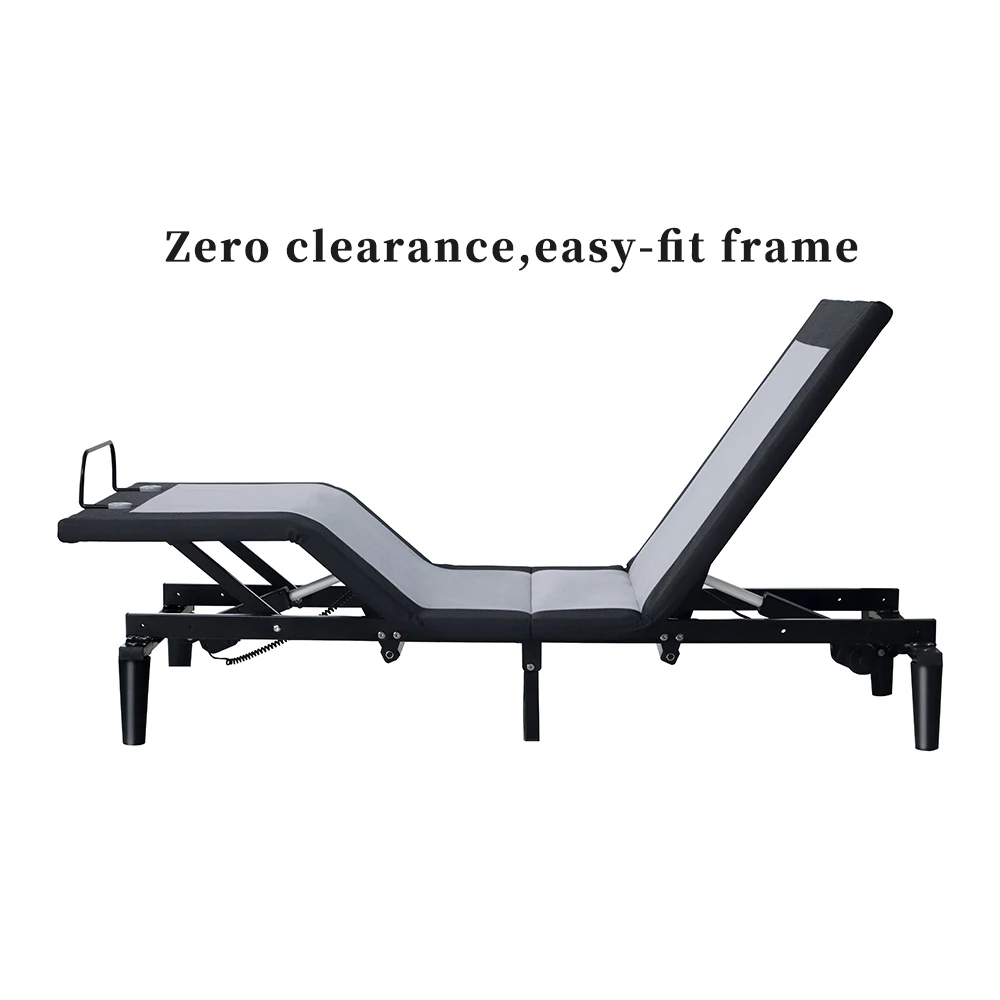 Wielofunkcyjna inteligentna rama łóżka z pilotem, rozkładana łóżko typu king size z regulacją dla seniorów