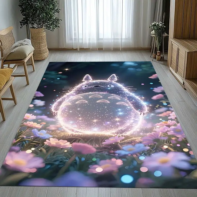 Cute T-Totoro Cat Bus Cartoon Soft Non-Slip Large Area Rug for Living Room,Bedroom Playroom Carpet Mat for Sofa,Home Decor Gift