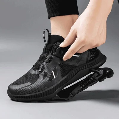 Mechanical Assisted Running Shoes Shock Absorbing Knee Pad Spring Suspension Sports Sneaker Bouncing Profession Ventilate Shoes