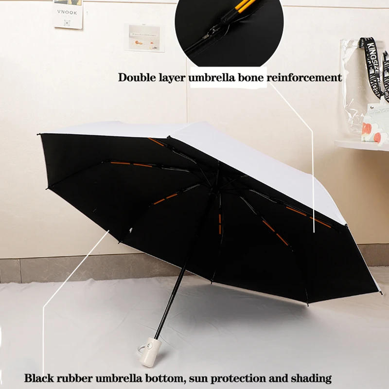 Umbrella Fashionable sunshade umbrella UV blocking Student Adult Folding Umbrella Double layer bracket sturdy automatic umbrella