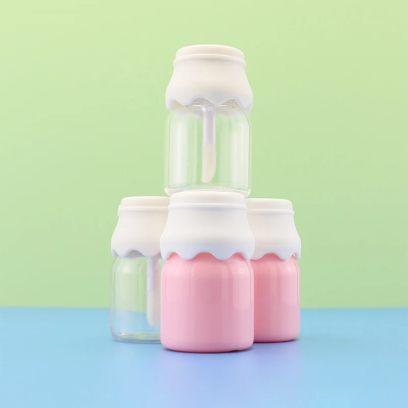 8 ミリリットルミルクボトルかわいいリップグロスチューブ透明ピンク空ボトル唇釉薬サンプル容器化粧包装材料旅行