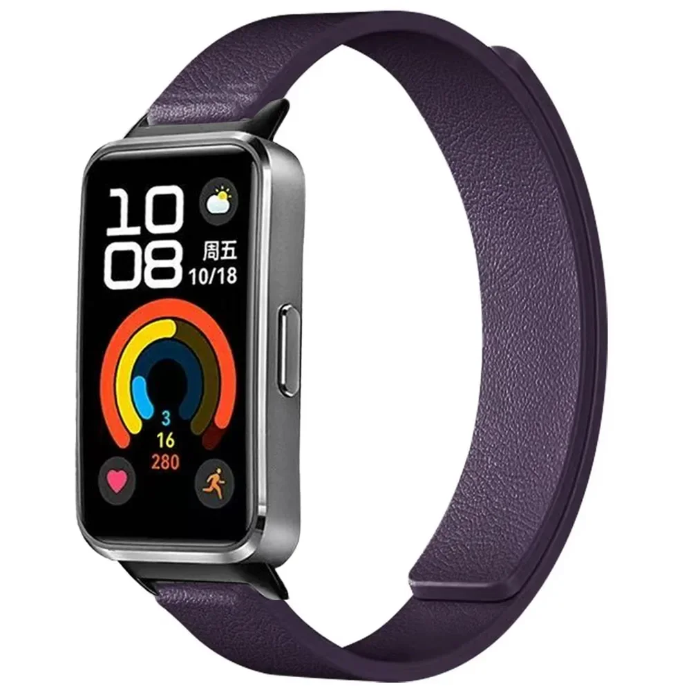 화웨이 밴드 10 9 8용 실리콘 루프 스트랩 자석 부드러운 교체 가능한 팔찌 스포츠 시계줄