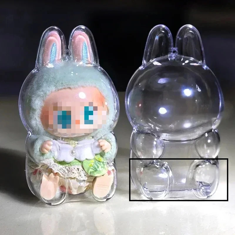 The Monsters Transparent Protective Cover Labubu 2 Thickened Dust Bag Pendant Doll Accessories Vinyl Doll Storage Box