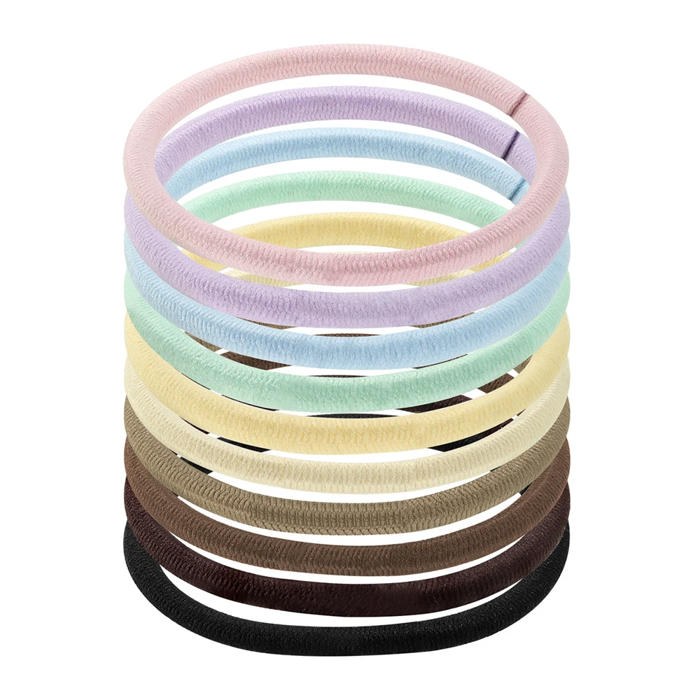 

20 Pieces Elastic Rope Hair Ring Macaron Color High Elasticity 4mm Round Hair Rope DIY Headband Hair Accessories