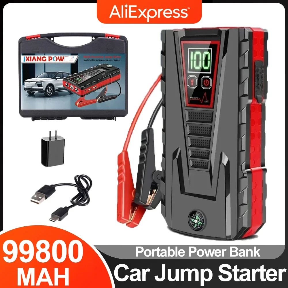 99800mAh Device Car Emergency Starter Car Jump Starter Device12v Strong Powerful Portable Mobile Power Car Battery Charging Syst