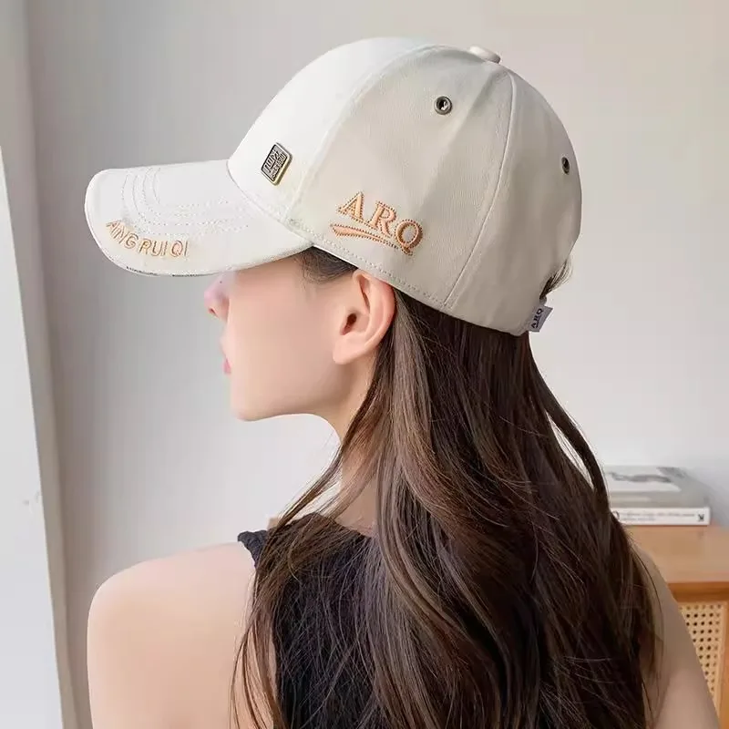 おしゃれな刺繍入り野球帽、男女兼用uvカット調整可能コットンハット、オールシーズン対応、メンズレディースカジュアルスタイル