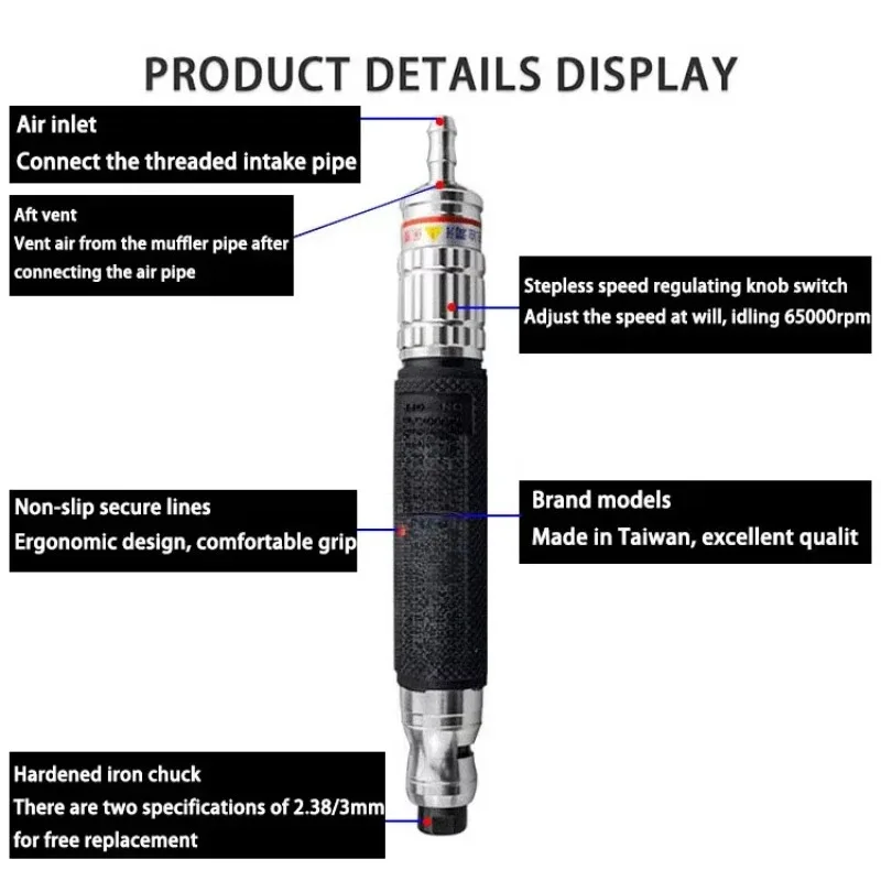 370A Handheld Air Grinder Pneumatic Polishing Pen Precision Surface Processing Replacement Unit
