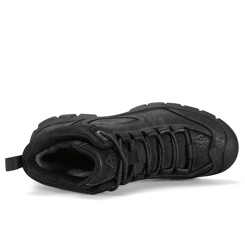 HUMTTO Waterproof Ankle Boots Outdoor Platform Luxury Designer Boots for Men Fashion Winter Black Work Hiking Rubber Mens Shoes