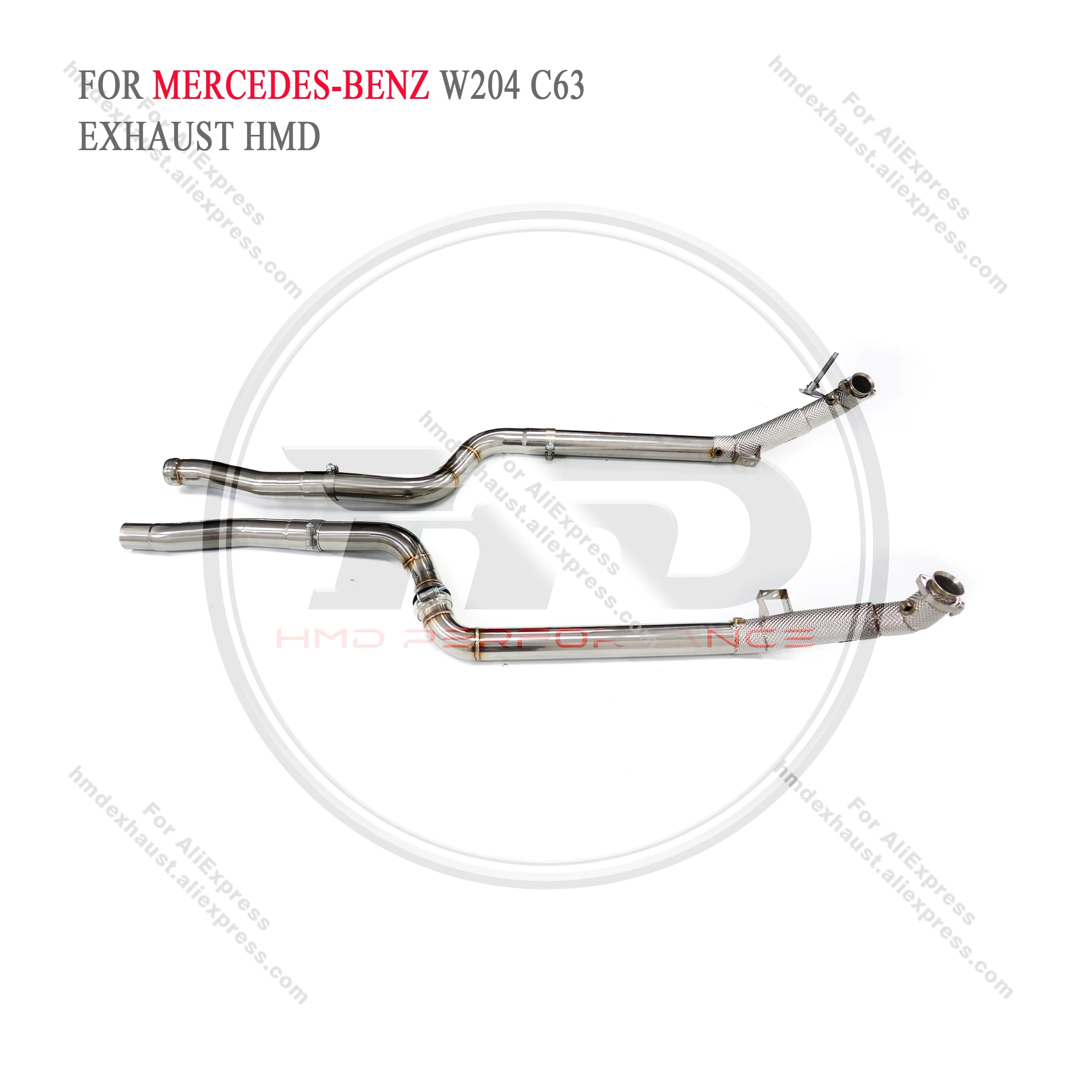 HMD Exhaust System High Flow Performance Downpipe for Mercedes Benz W204 C63 6.2L With Heat Shield