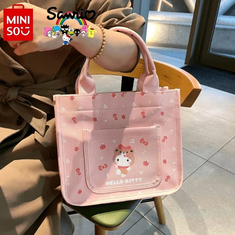 Sanrio 2024 New Women's Handbag Fashionable High Quality PU Girl Storage Bag Cartoon Casual Versatile Women's Shopping Bag