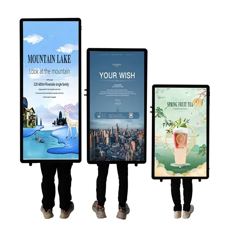 High Quality Double Side Mobile Digital Walking LED Human Backpack Billboard Light Box Out Door Advertising