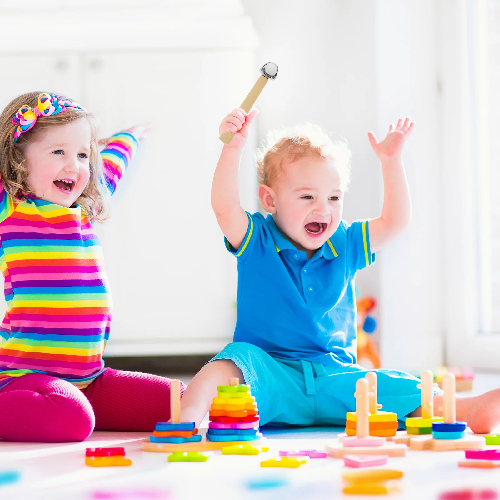 6 uds., ayuda para la enseñanza de música para jardín de infantes, sonajero de mano, juguetes musicales para niños pequeños, sonajeros de madera para bebés