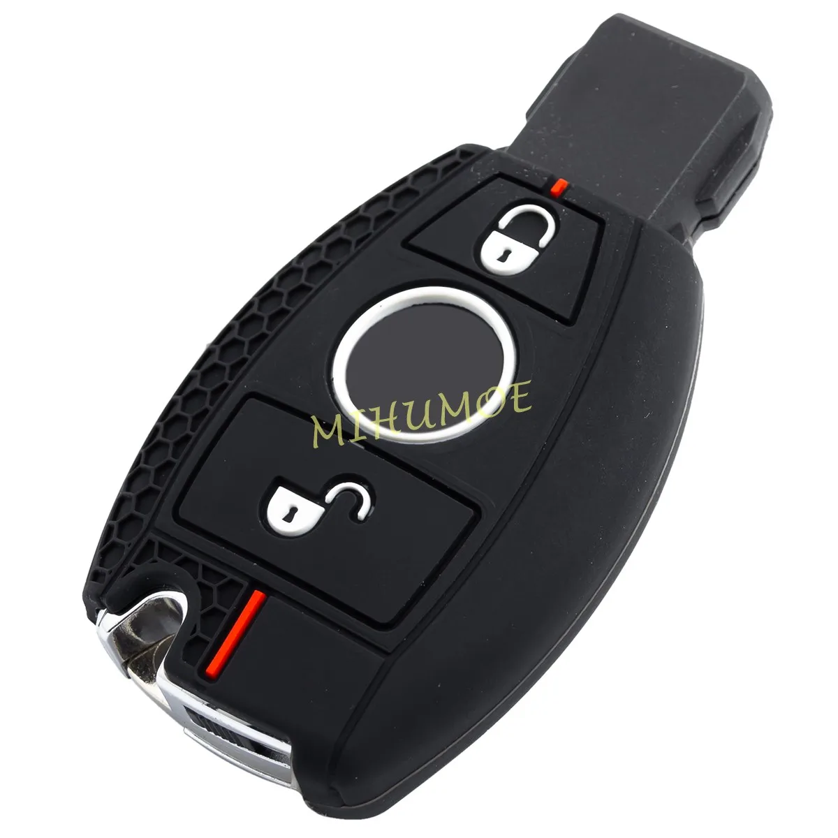 

For Mercedes Benz A B G GLA GLC GLK Class W176 W246 W463 X156 X253 C253 X204 Silicone Car Key Fob Case Cover Chain 2 Buttons
