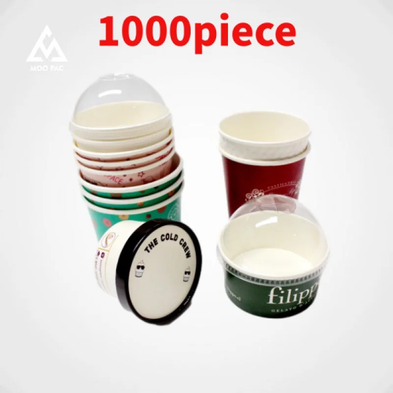 

10 00piece.Custom.Wholesales 3oz 4oz 5oz 6oz 7oz 8oz 12oz 16oz Custom Paper Cup With Lid Yogurt Cup