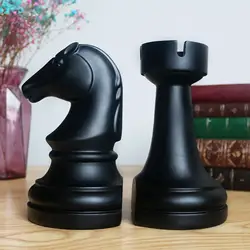 2 Pieces Chess Bookend Black Unique Bookends Decor for Desktop Decoration Book Shelf Decor